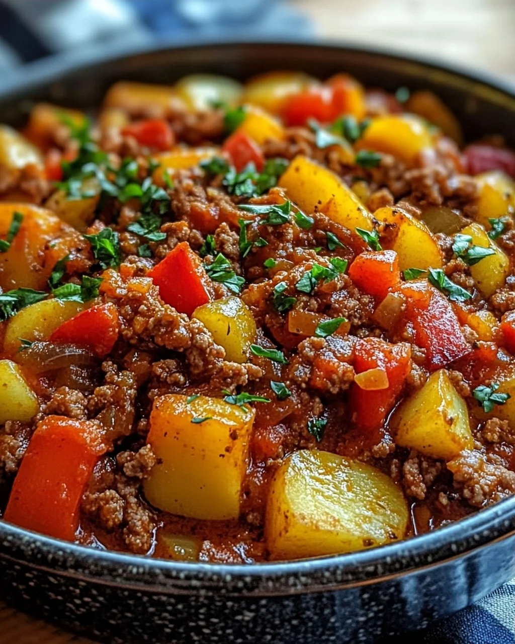Bauerntopf mit Hackfleisch, Kartoffeln & Paprika