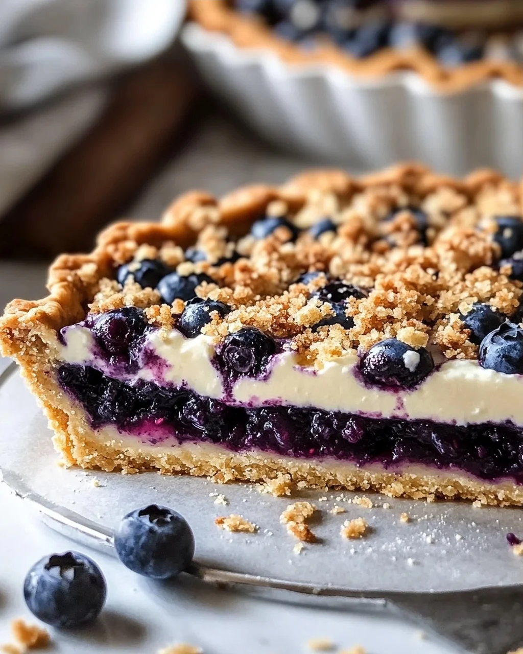 Blaubeer-Tarte mit Vanille-Schmand und Streuseln