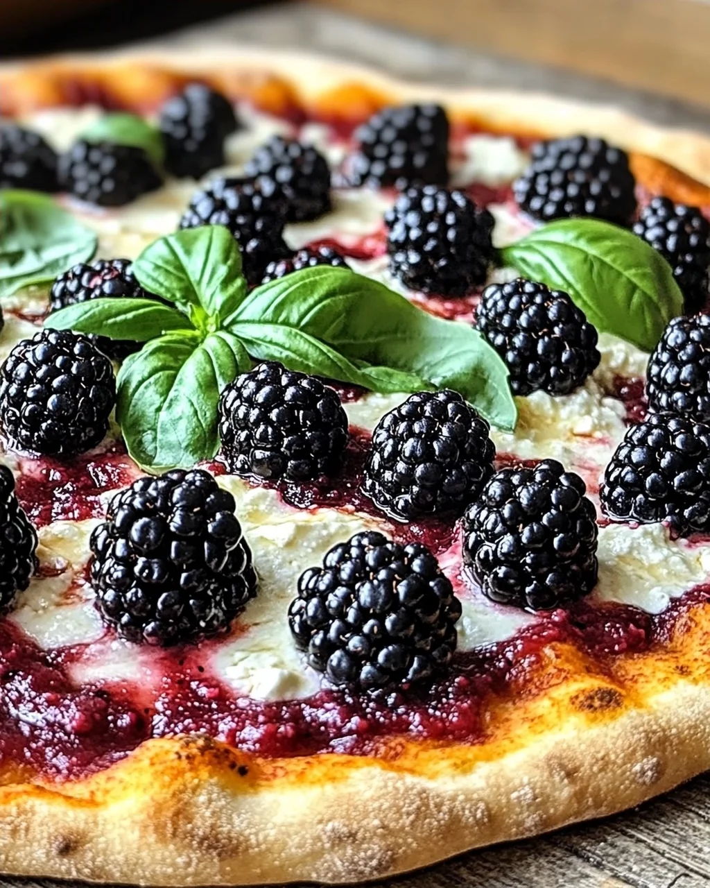 Brombeer-Basilikum-Ricotta-Pizza für den Sommerzauber