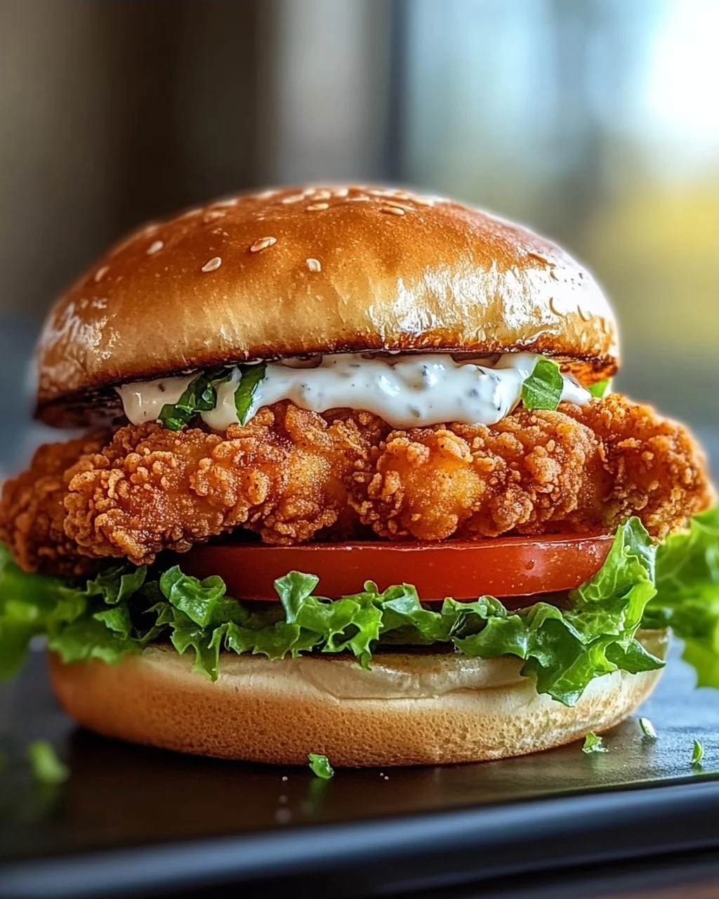 Cajun Crispy Chicken Sandwich mit Knoblauch-Aioli Rezept