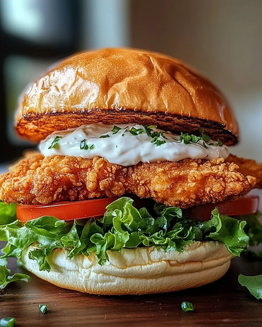 Cajun Crispy Chicken Sandwich mit Knoblauch-Aioli Rezept