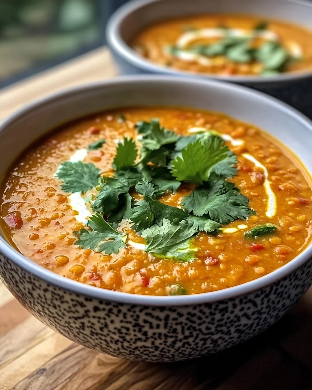 Cremige Thai Kokos Rote Linsensuppe