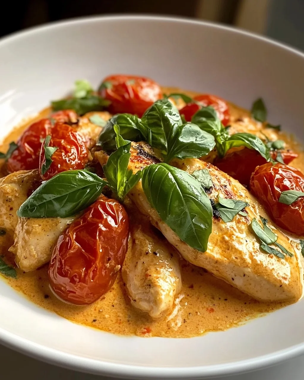Cremiges Hähnchen mit Tomaten & Basilikum – Schnell & Lecker!