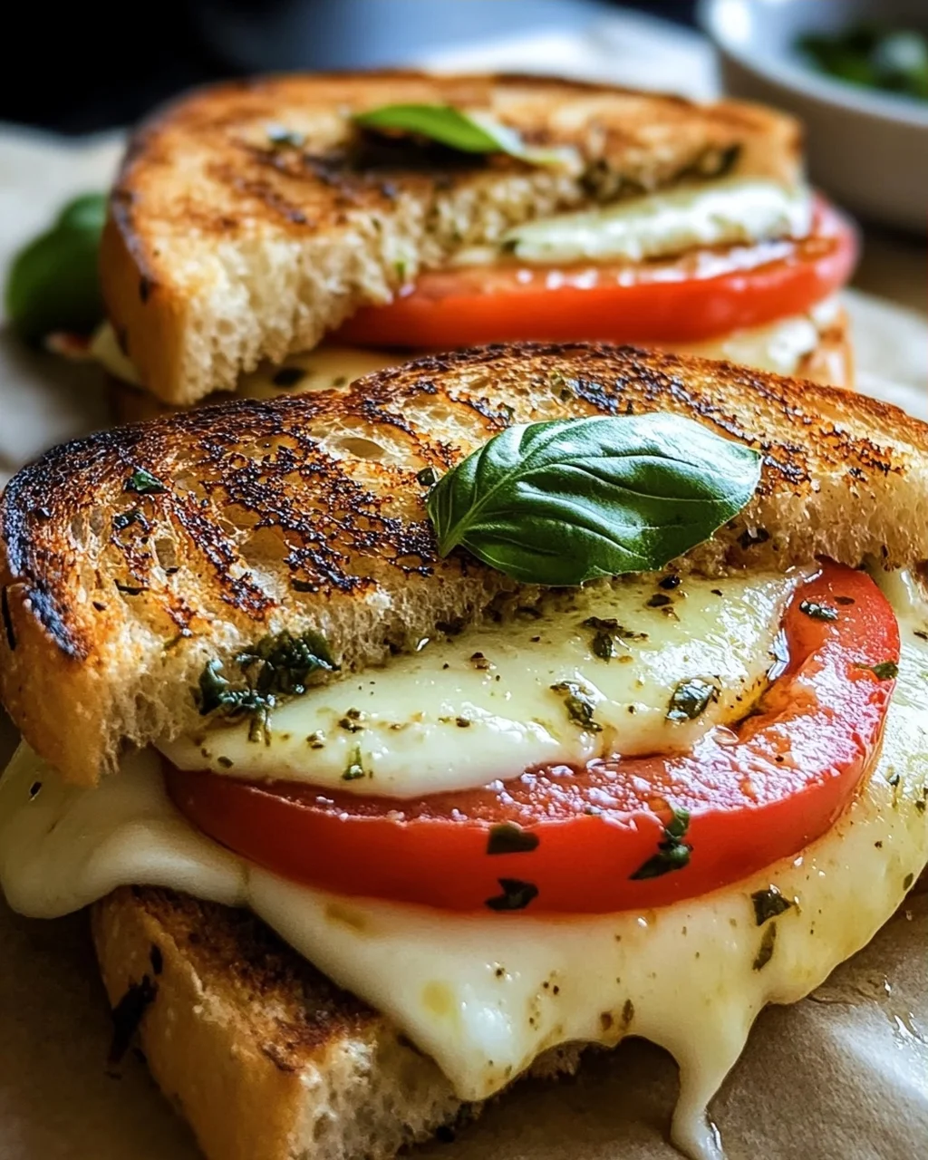 Gegrilltes Mozzarella-Sandwich