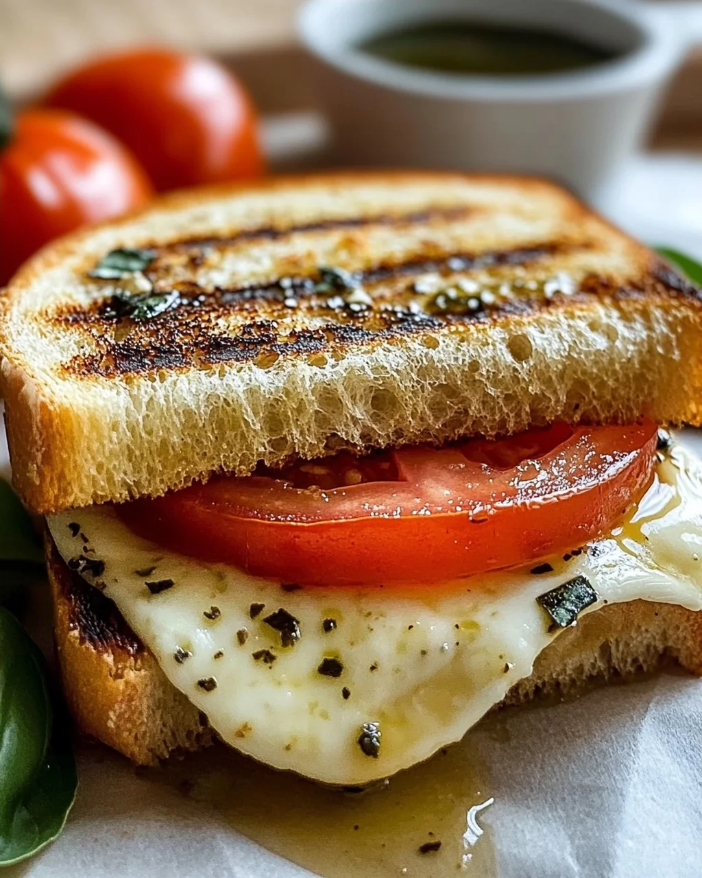 Gegrilltes Mozzarella-Sandwich