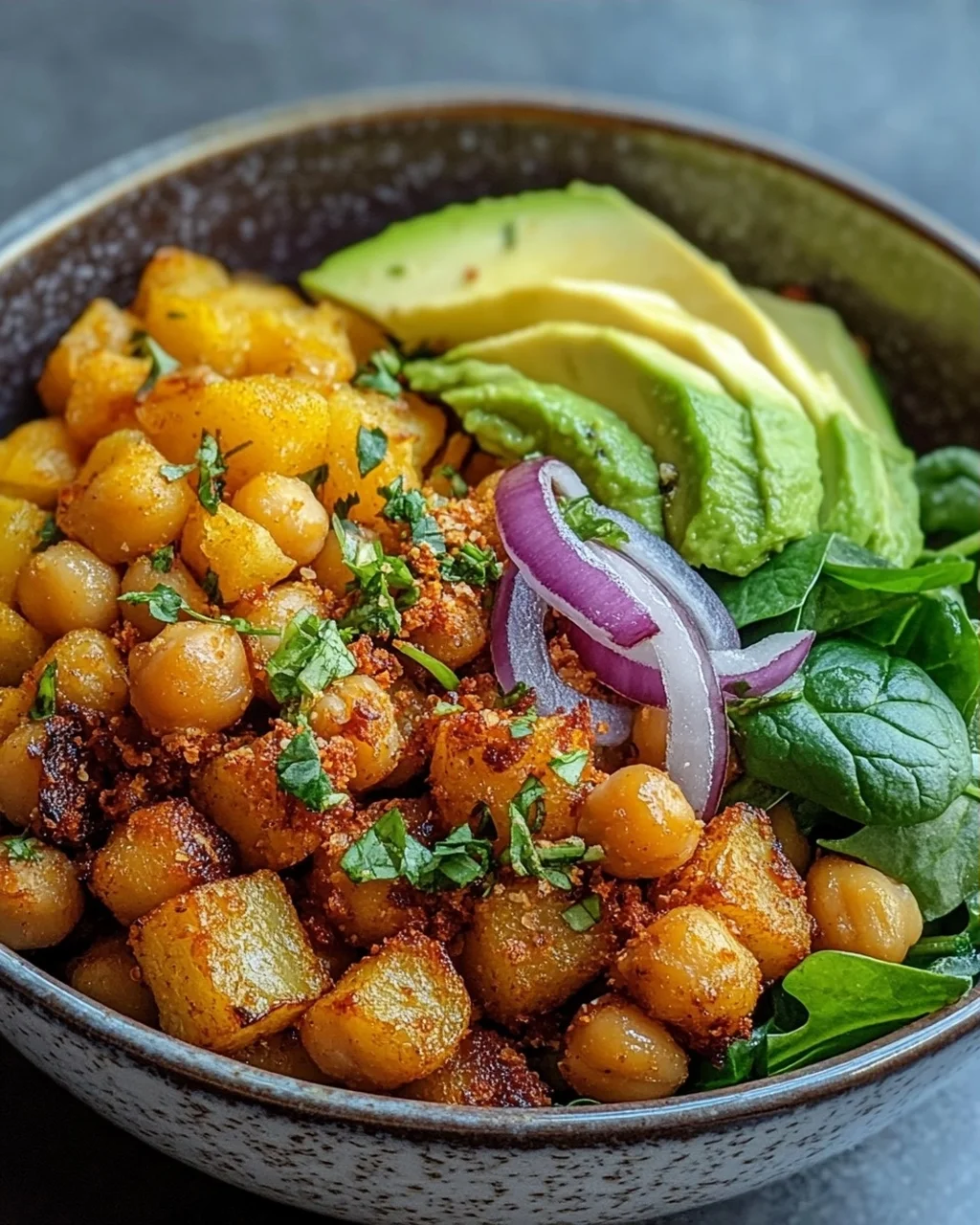 Kartoffel-Bowl mit Kichererbsen