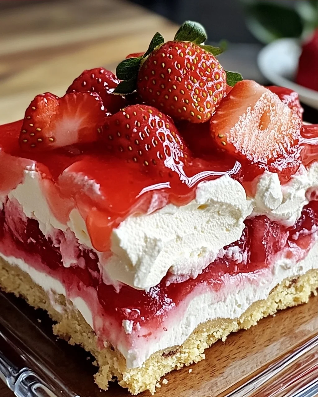 Keine-Back Erdbeer-Gelee Lasagne für heiße Tage