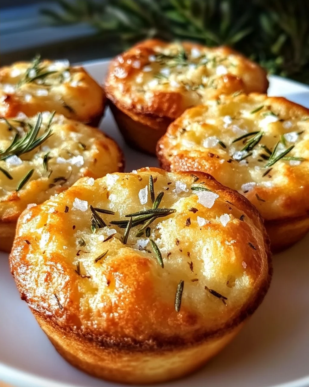 Knusprige Goldene Knoblauch-Rosmarin Focaccia Muffins