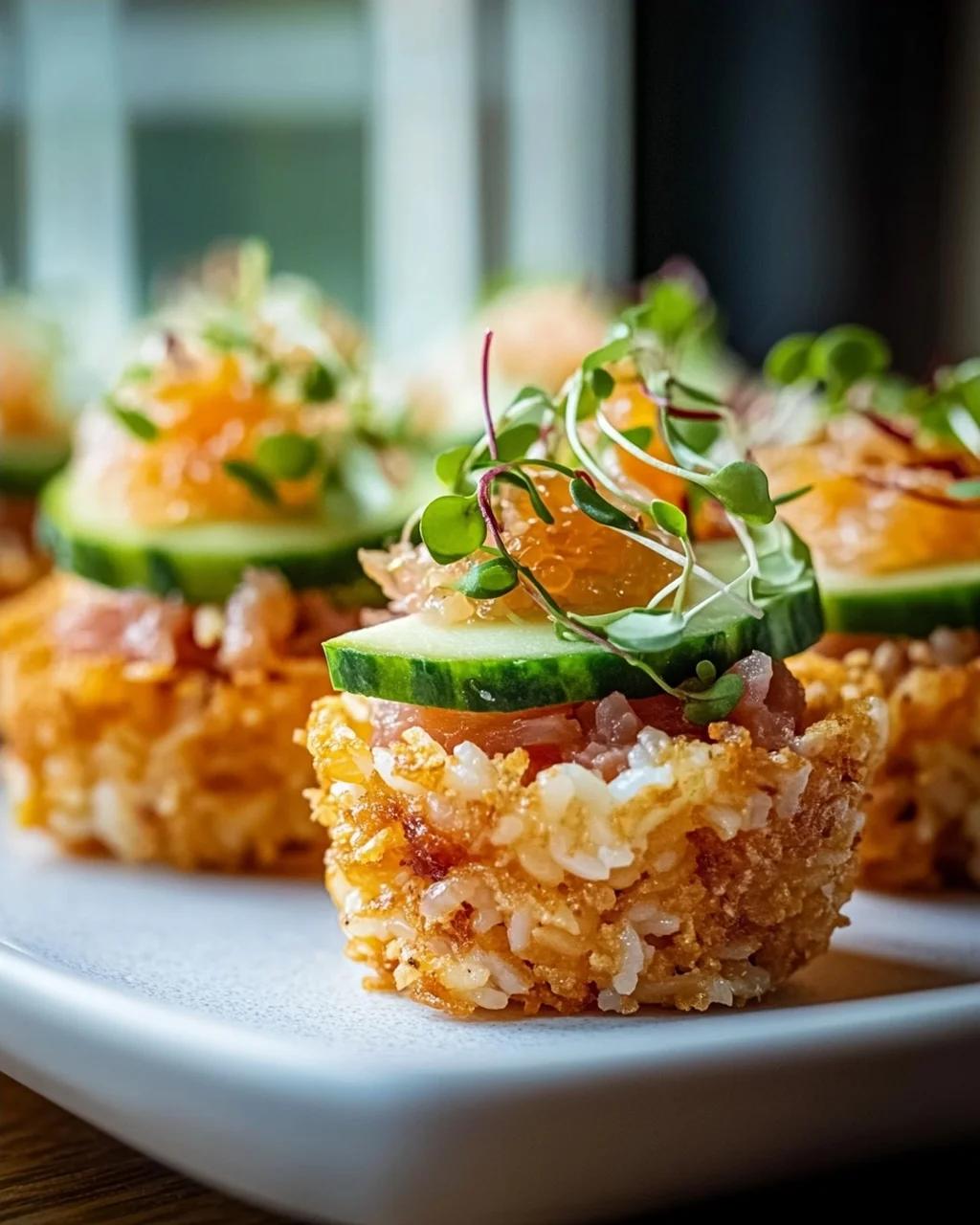 Knusprige Sushi-Tassen mit Thunfisch