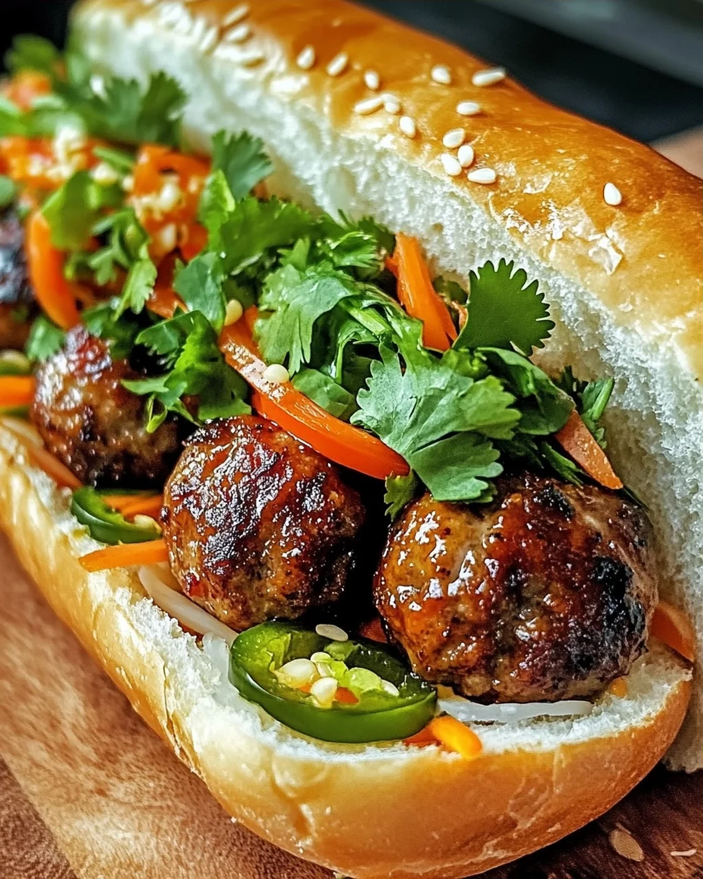 Koreanisches BBQ-Fleischbällchen Banh Mi für Genießer
