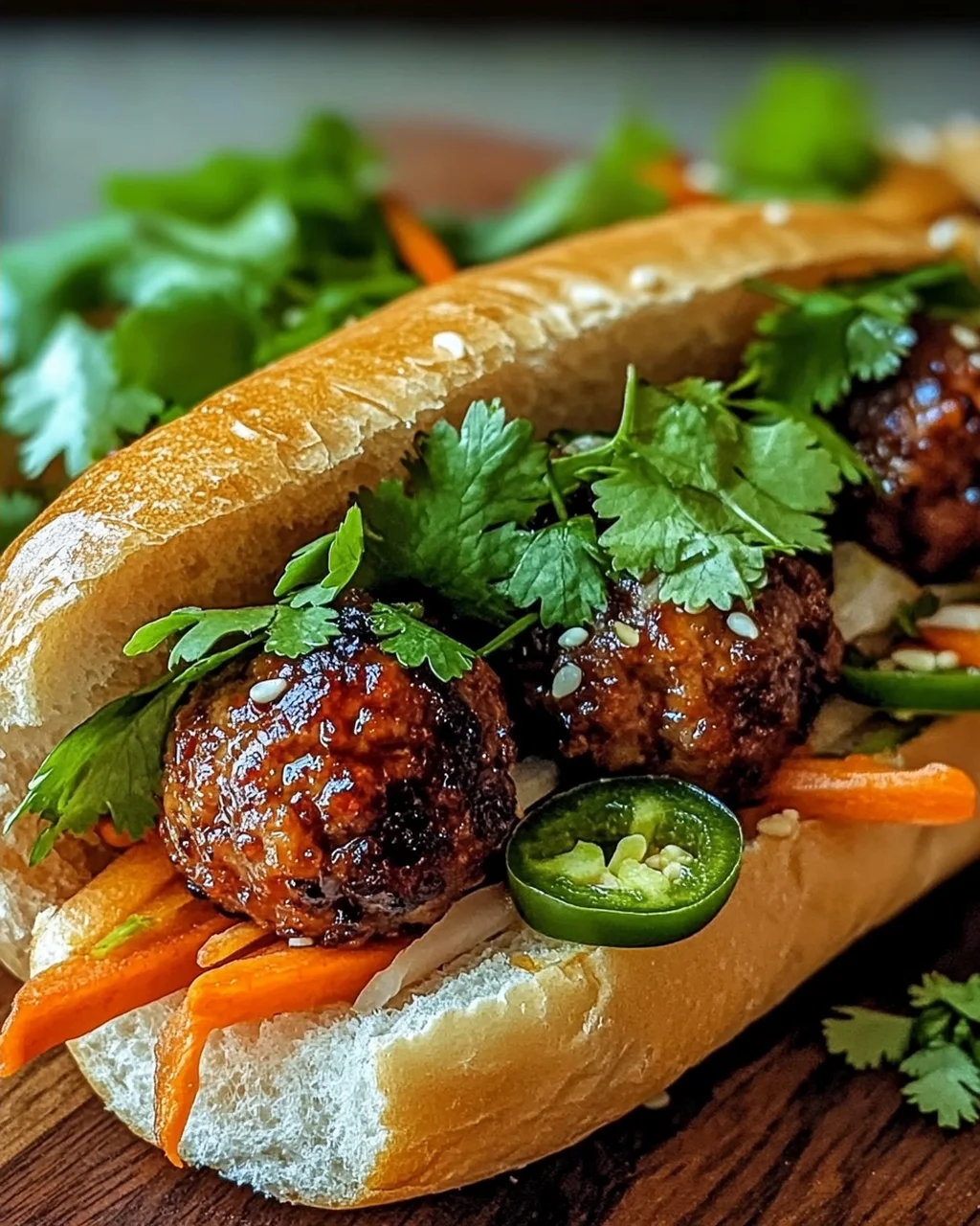 Koreanisches BBQ-Fleischbällchen Banh Mi für Genießer