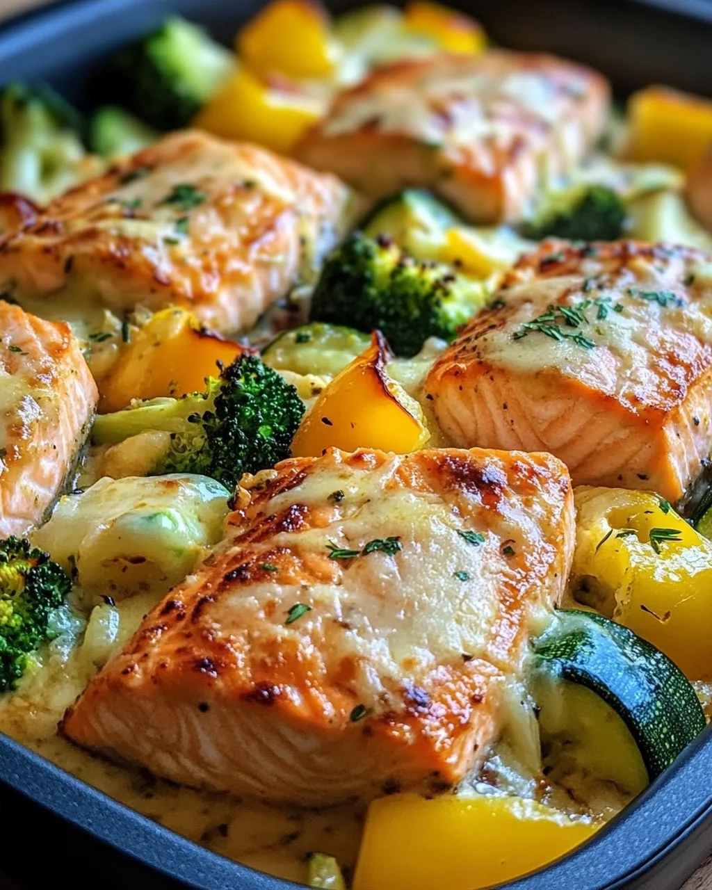 Lachsauflauf mit Gemüse
