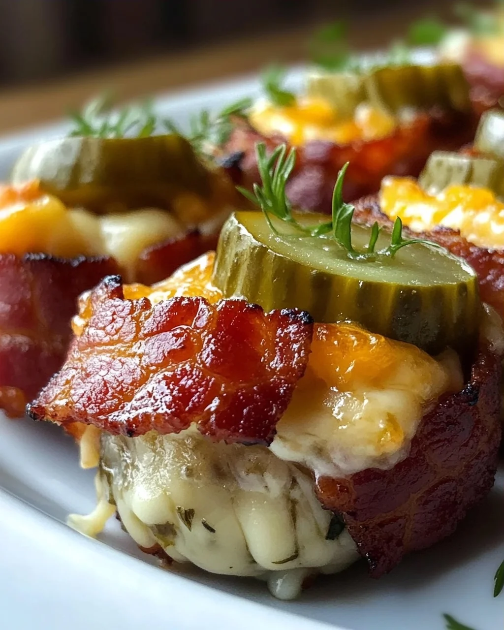 Leckere Käse-Dill-Gurken Rinderspeck-Shots – Schnell & Knusprig