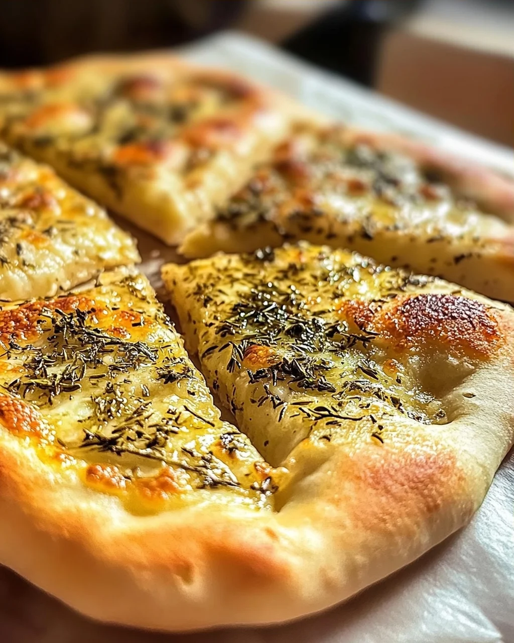 Leckeres Pizzabrot mit Knoblauch und Kräutern Rezept