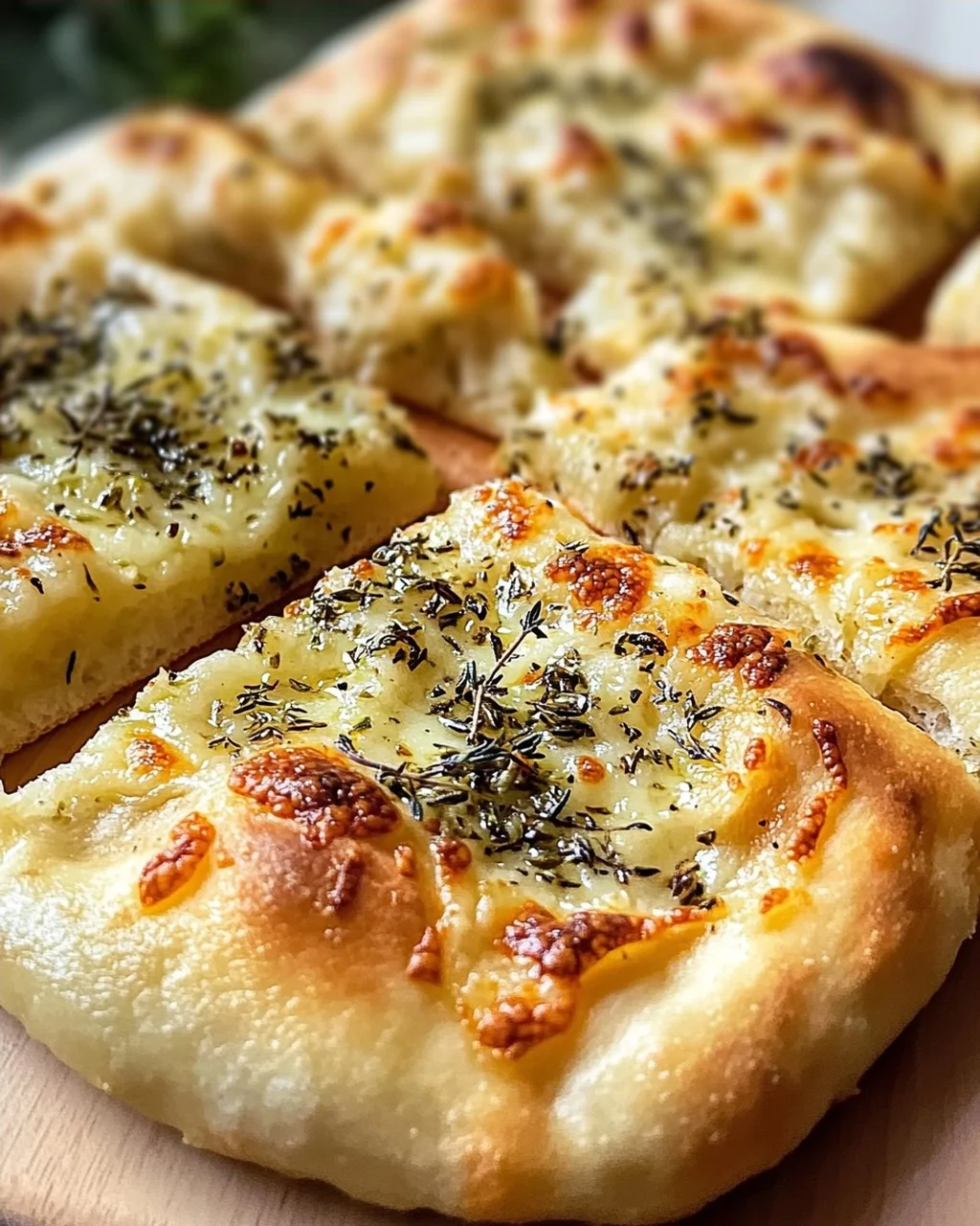 Leckeres Pizzabrot mit Knoblauch und Kräutern Rezept