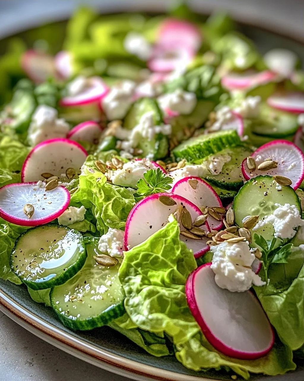 Leichter Frühlingssalat mit Radieschen & Joghurt-Dressing