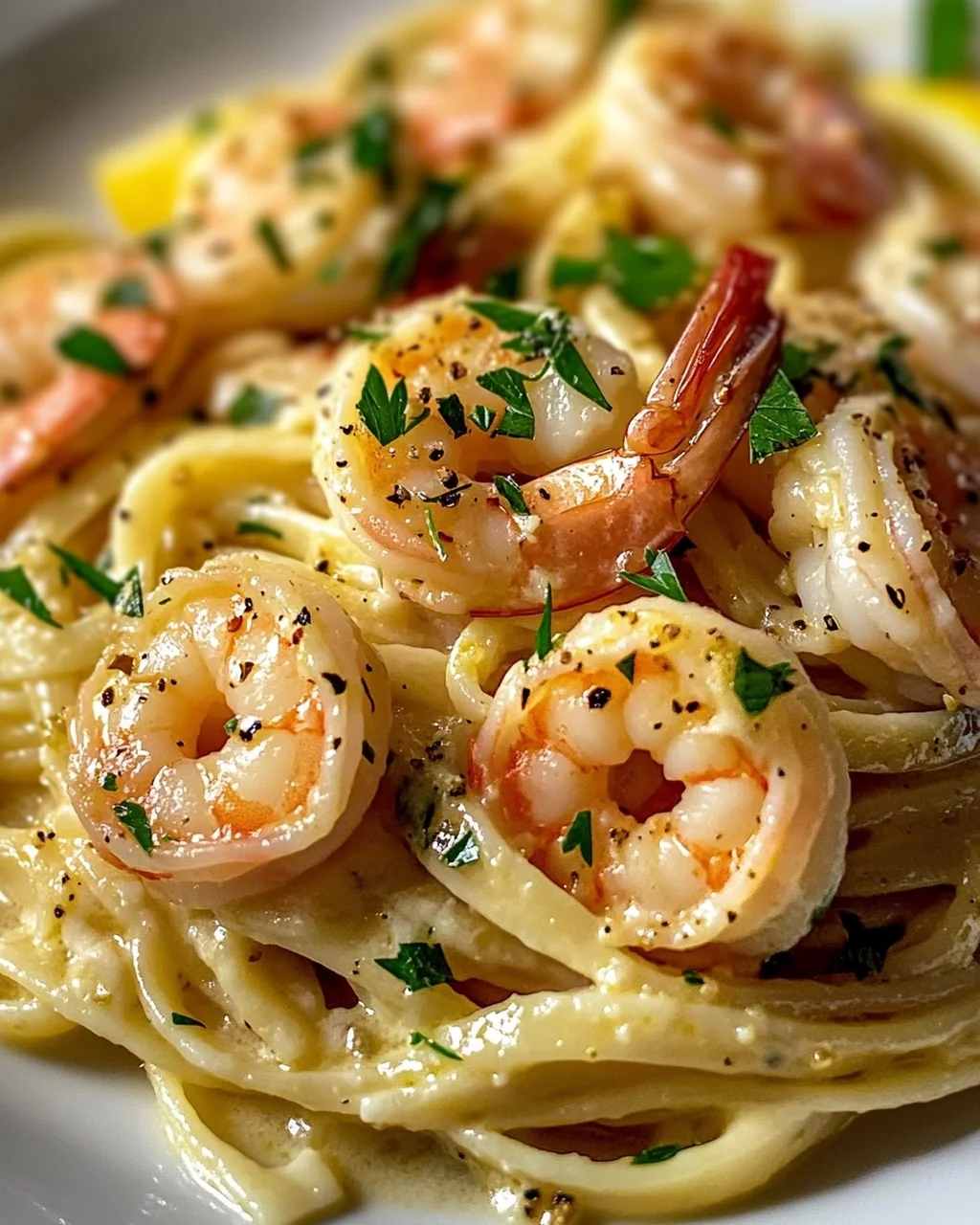 Lemon Herb Shrimp Linguine With Crème Fraîche Recipe
