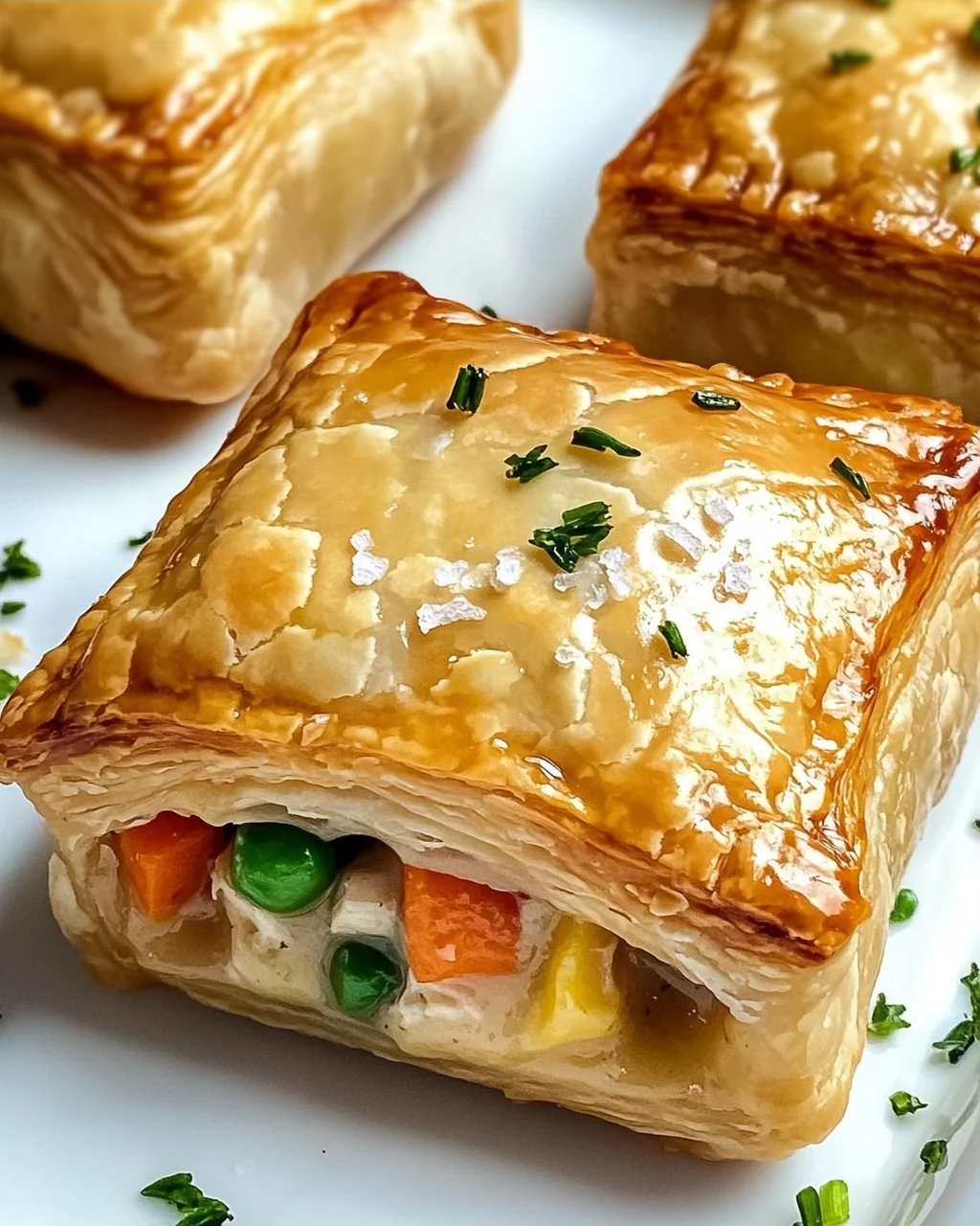 Mini-Hühnchentopf-Pasteten mit Blätterteig genießen