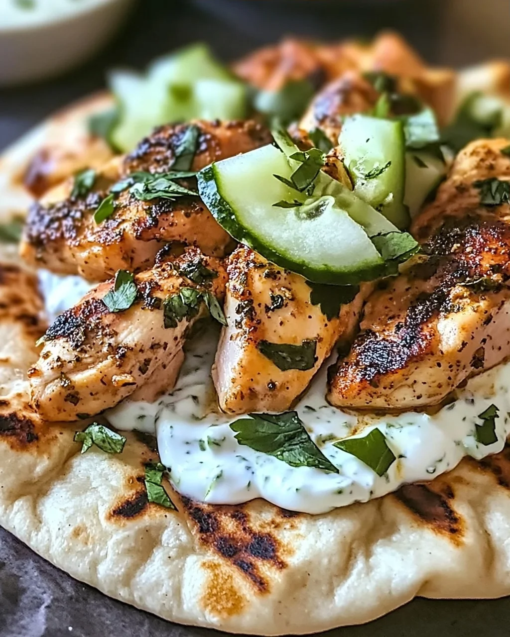 Mittelmeer-Sumach-Hühnchen im Fladenbrot