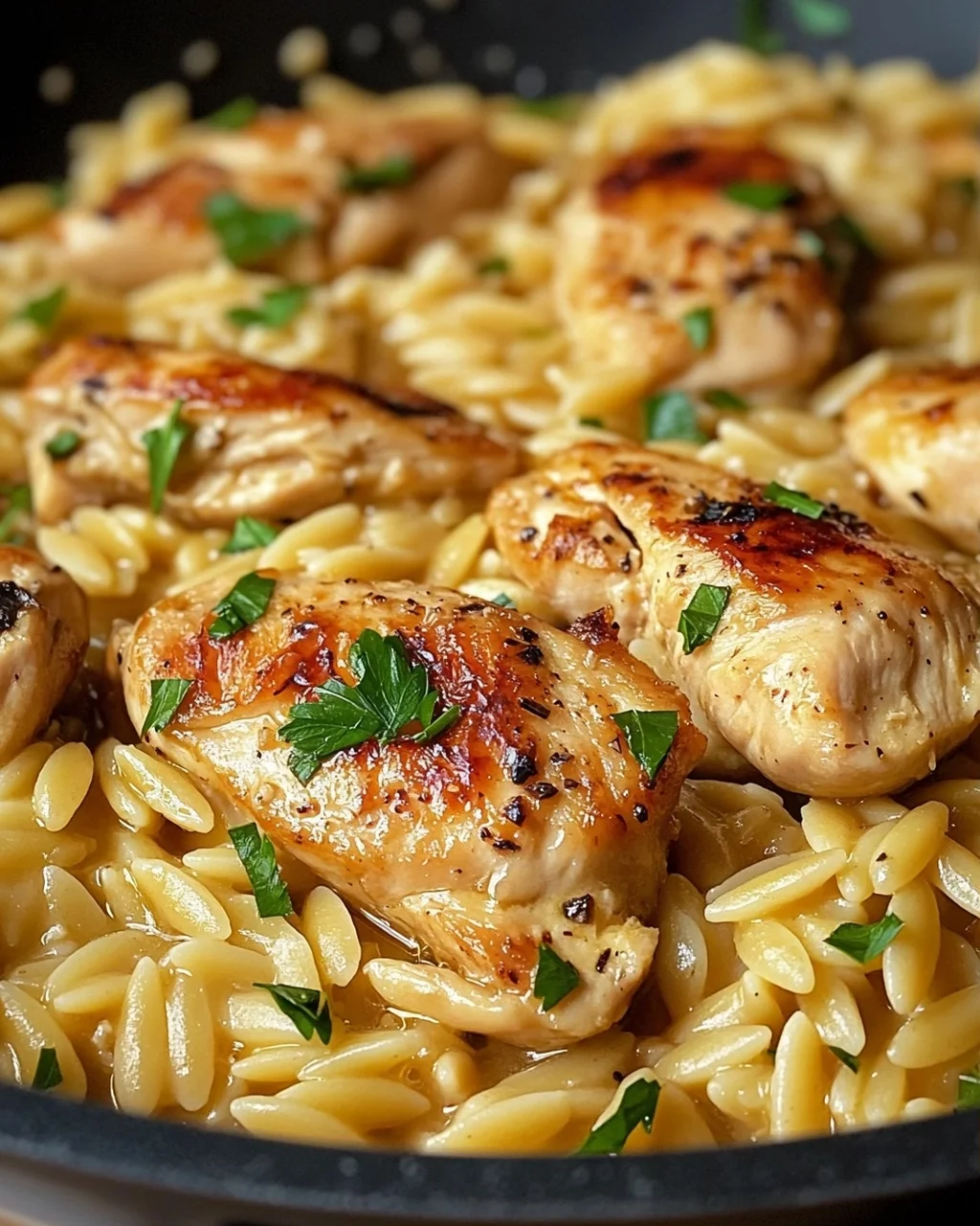 One Pot Orzo Pasta mit Hähnchen