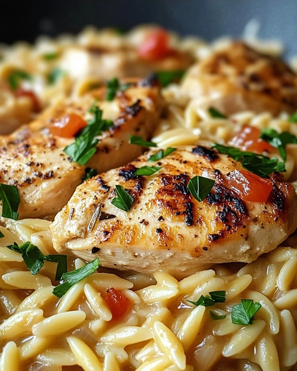 One Pot Orzo Pasta mit Hähnchen