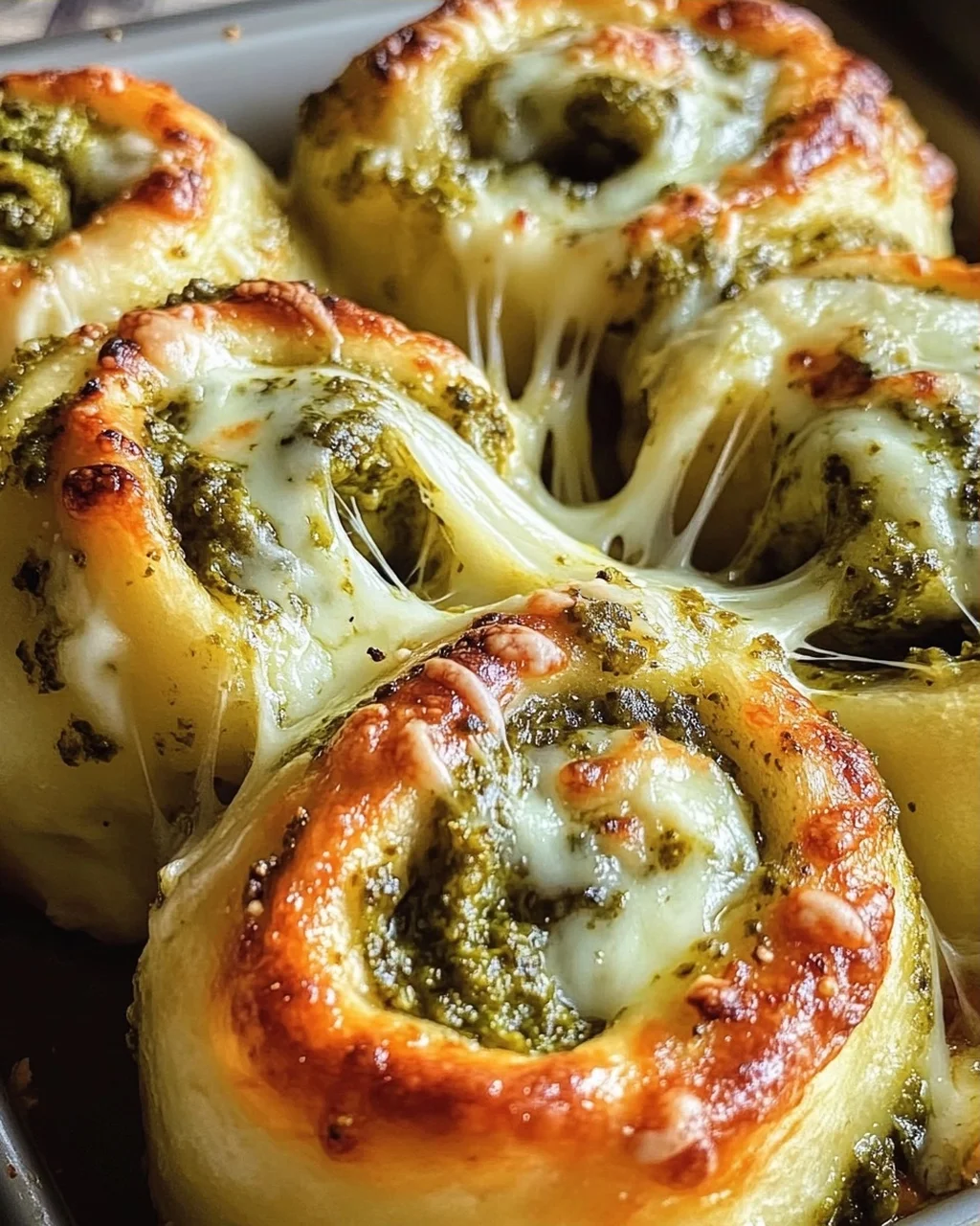 Pizzaschnecken mit Pesto und Mozzarella