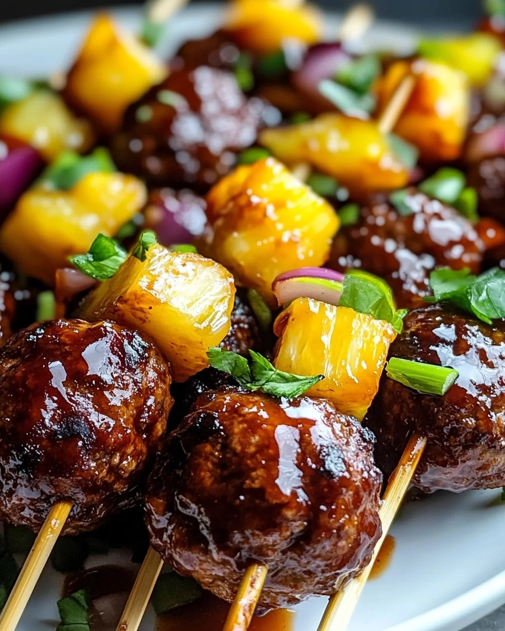 Rezept: Teriyaki Ananas Fleischbällchen-Spieße – Schnell & Lecker!