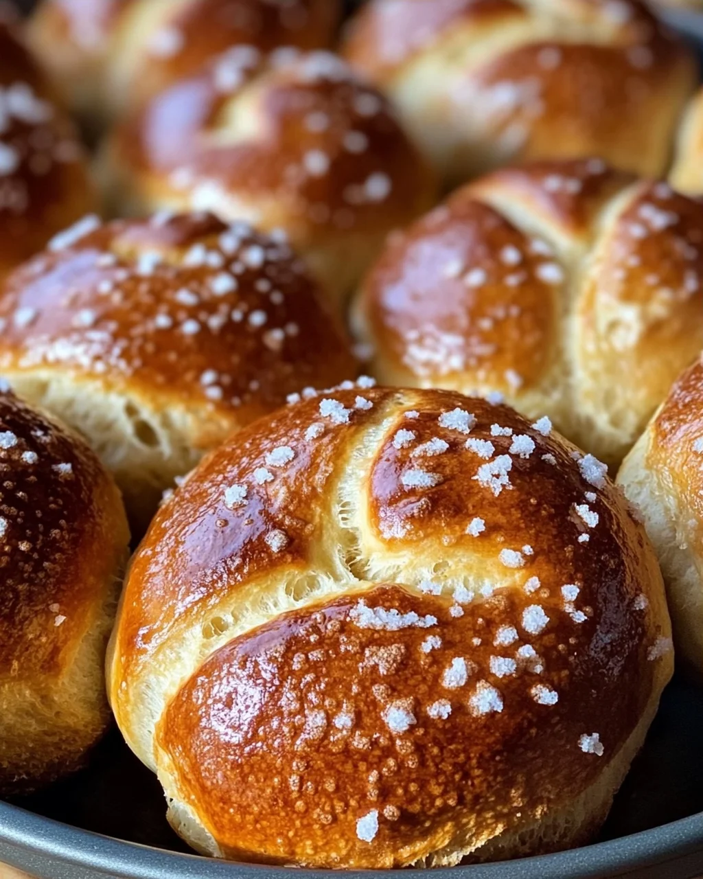Rezept für Laugenbrötchen im Muffinsblech gebacken