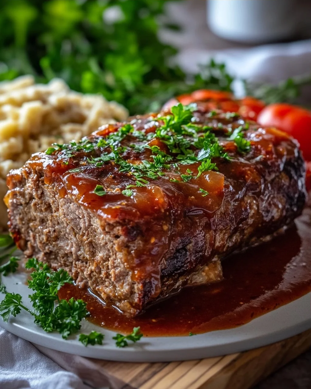 Saftiger Hackbraten mit Sauce