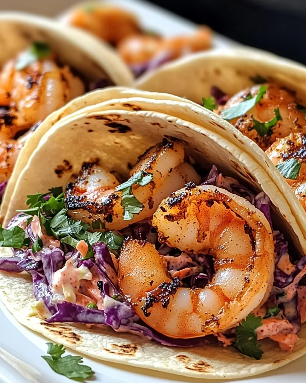 Schwarze Garnelen Tacos mit Slaw für jeden Anlass