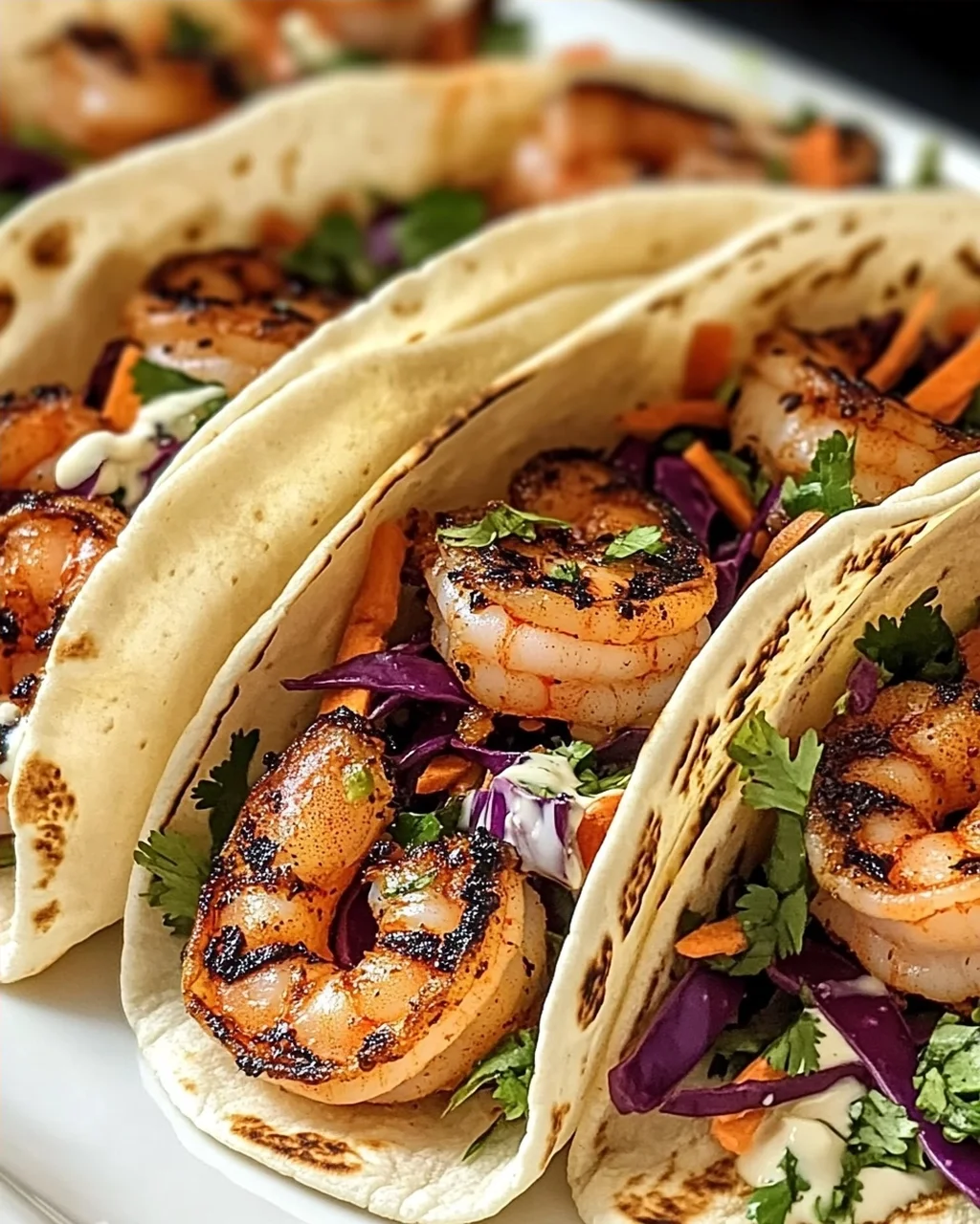 Schwarze Garnelen Tacos mit Slaw für jeden Anlass