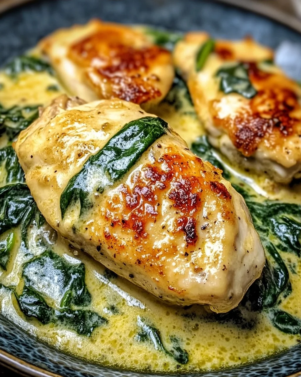 Spinat Parmesan Hähnchen