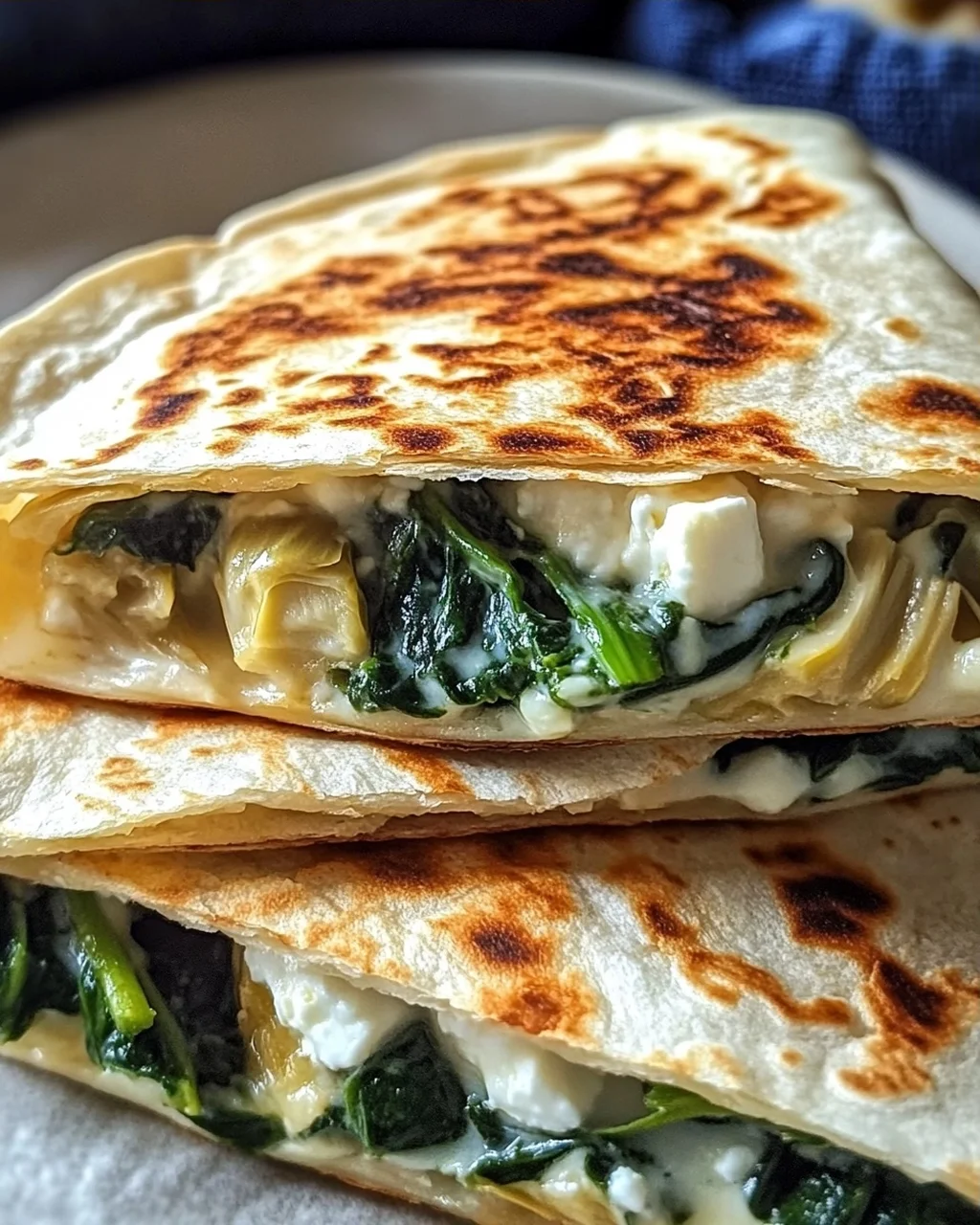 Spinat und Feta Quesadillas in 20 Minuten