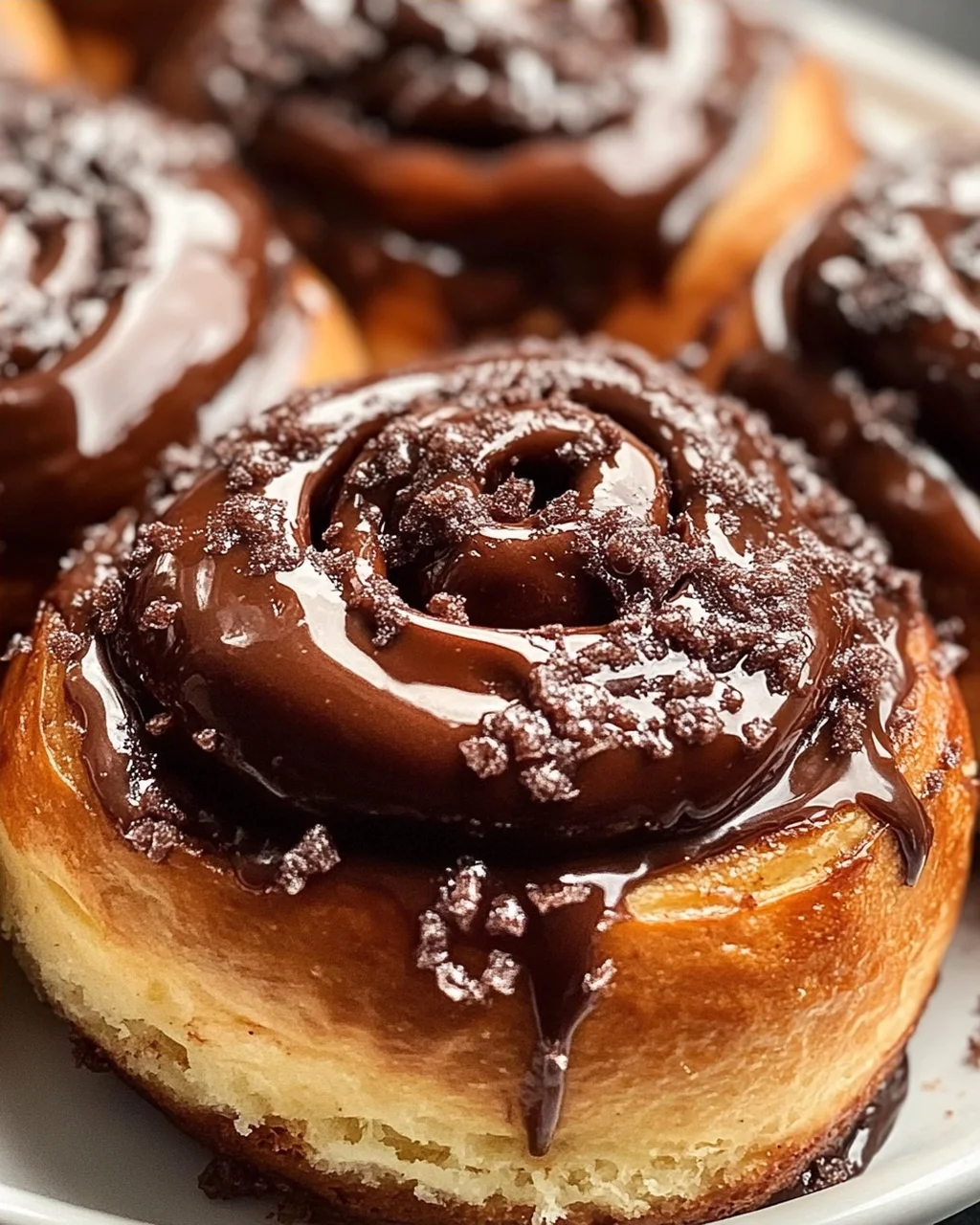 Unwiderstehliche Schoko-Zimtschnecken mit cremiger Fudge-Glasur
