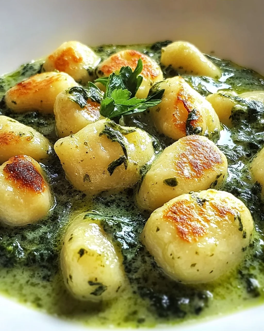Vegane Gnocchi mit cremiger Spinatsauce