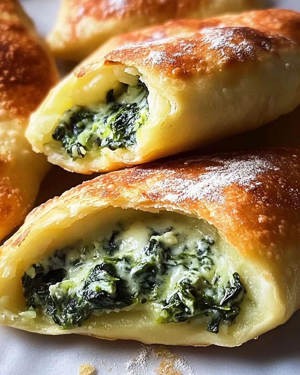 Vegane Kartoffeltaschen mit Spinat-Frischkäse-Füllung