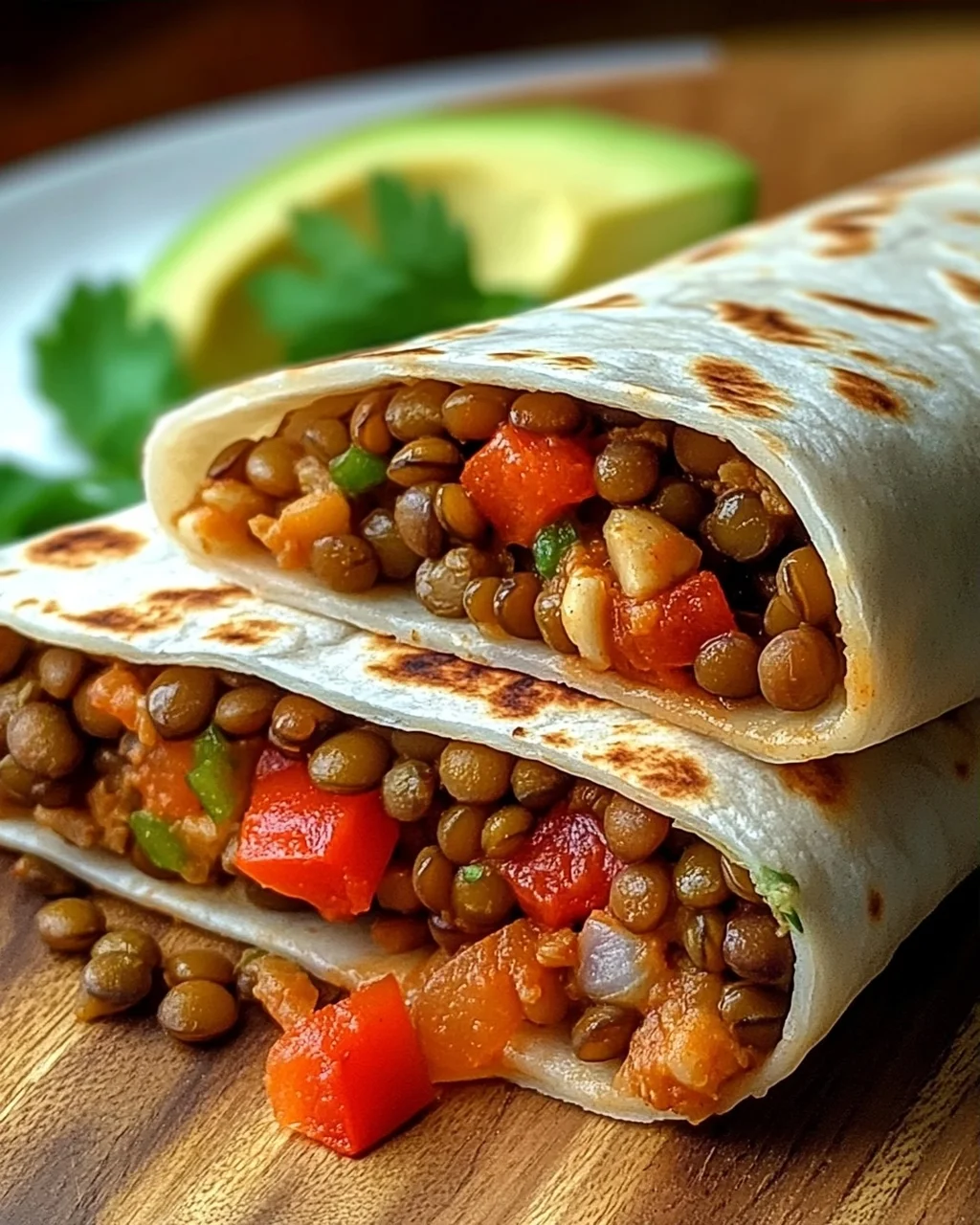 Vegetarische Burritos mit Linsen und Walnüssen