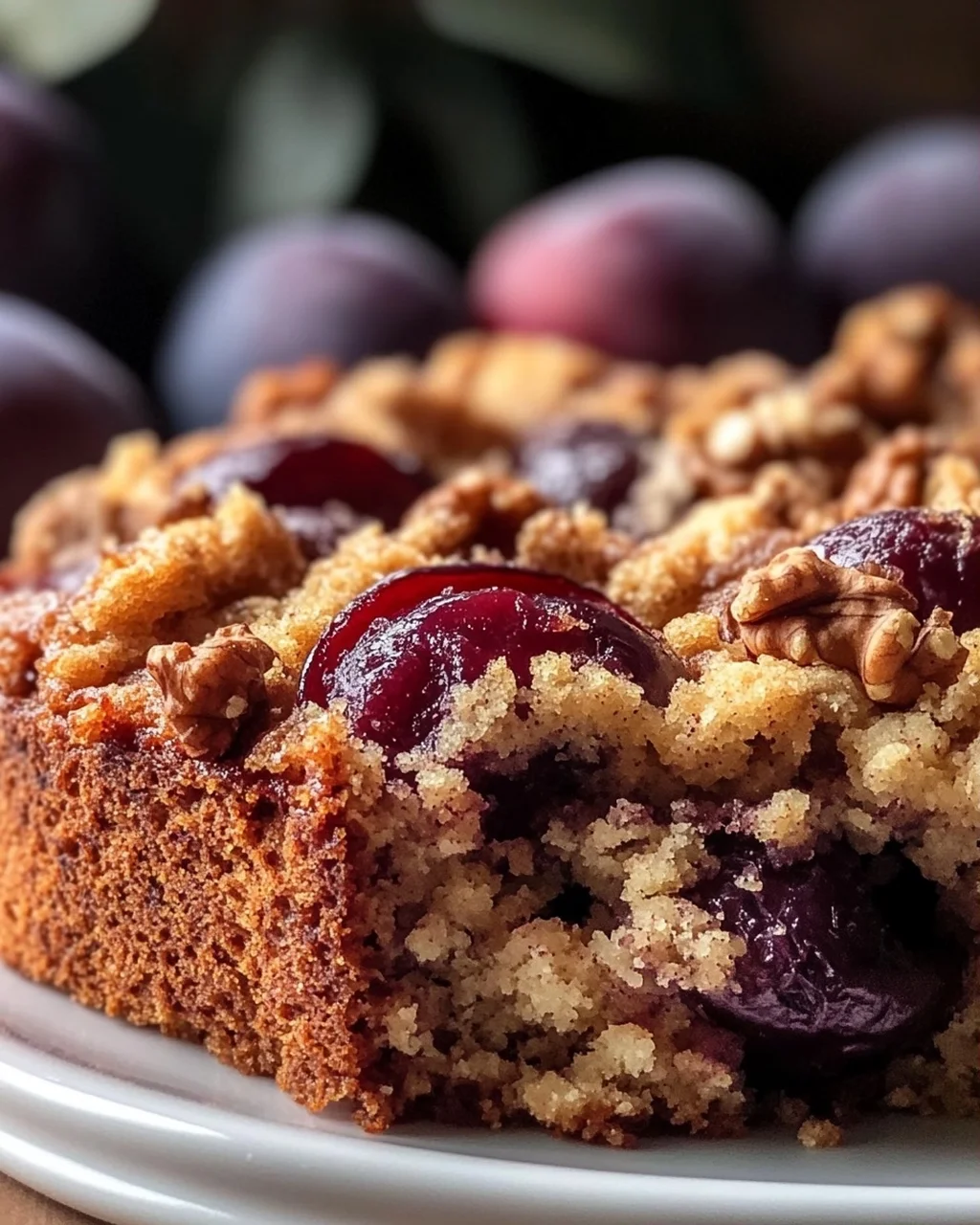 Walnuss-Zwetschgenkuchen mit Zimt-Streuseln