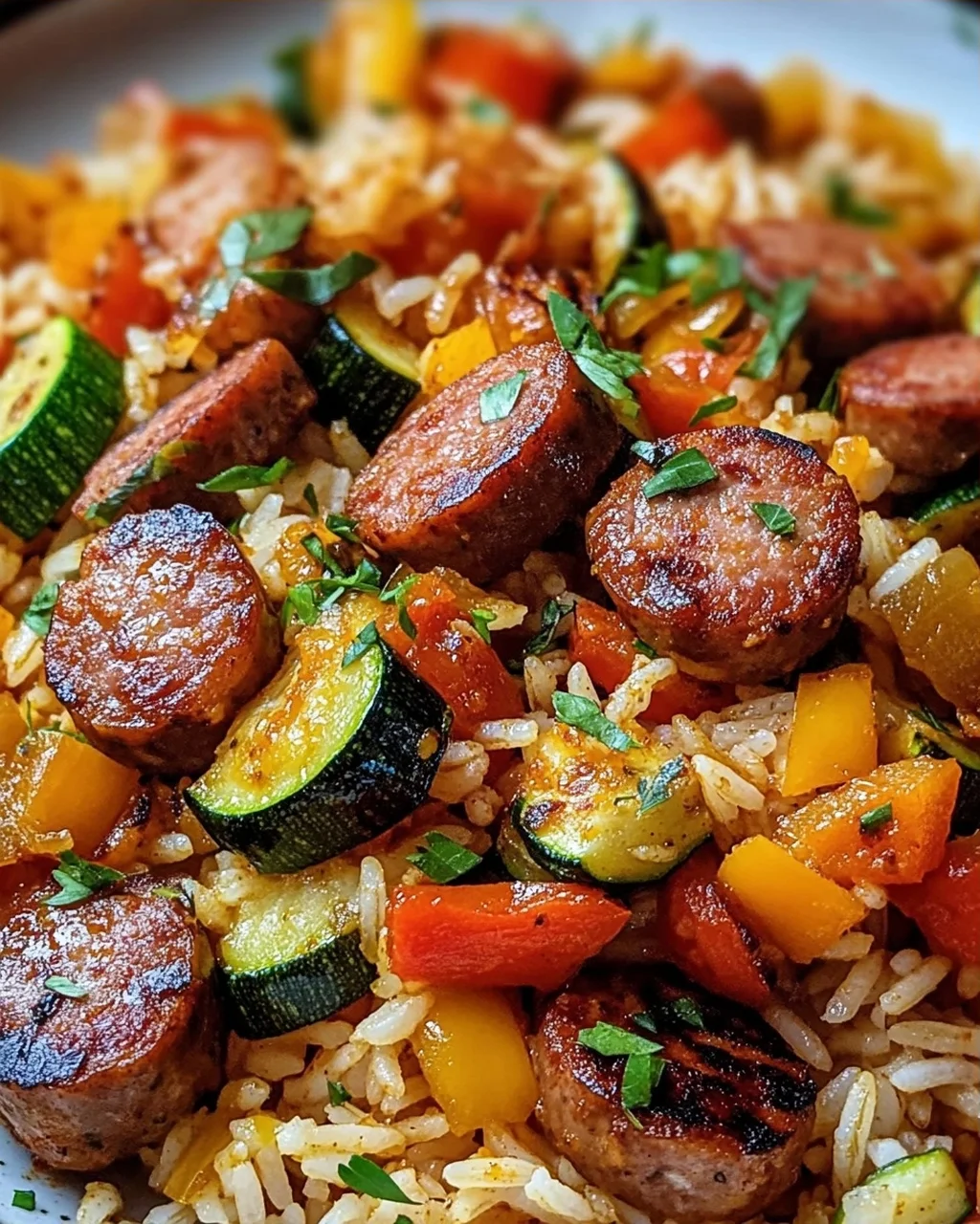 Wurst Reis Pfanne