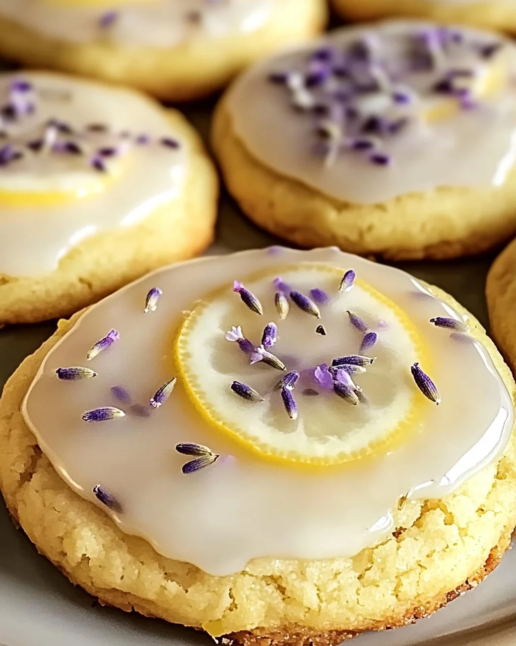 Zitronenlavendelplätzchen mit süßem Guss