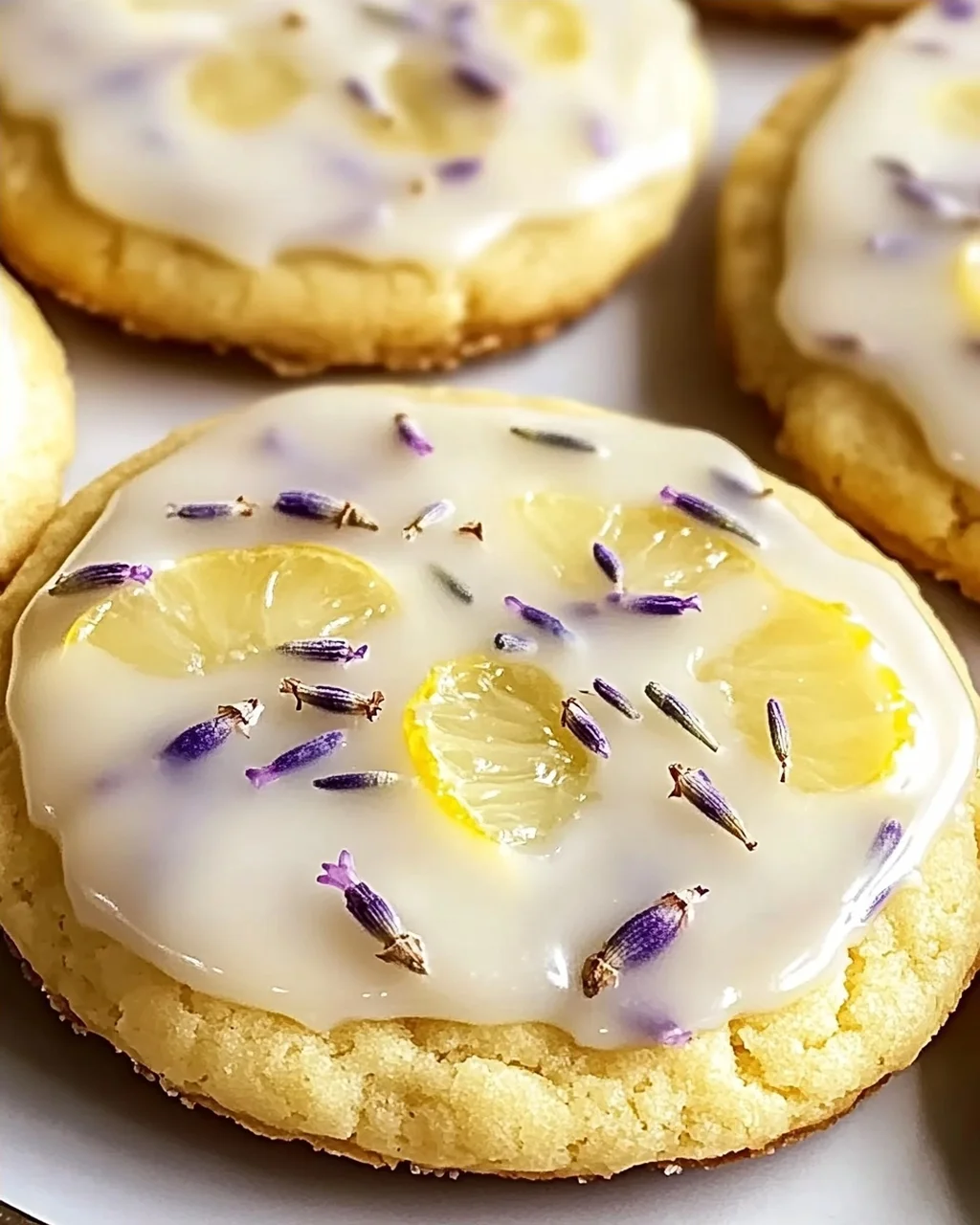Zitronenlavendelplätzchen mit süßem Guss