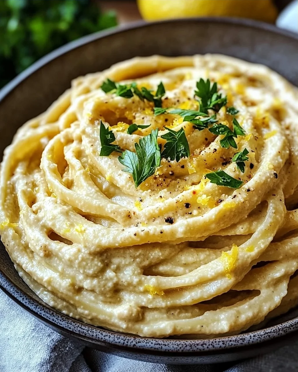 Zitronige Hummus-Pasta